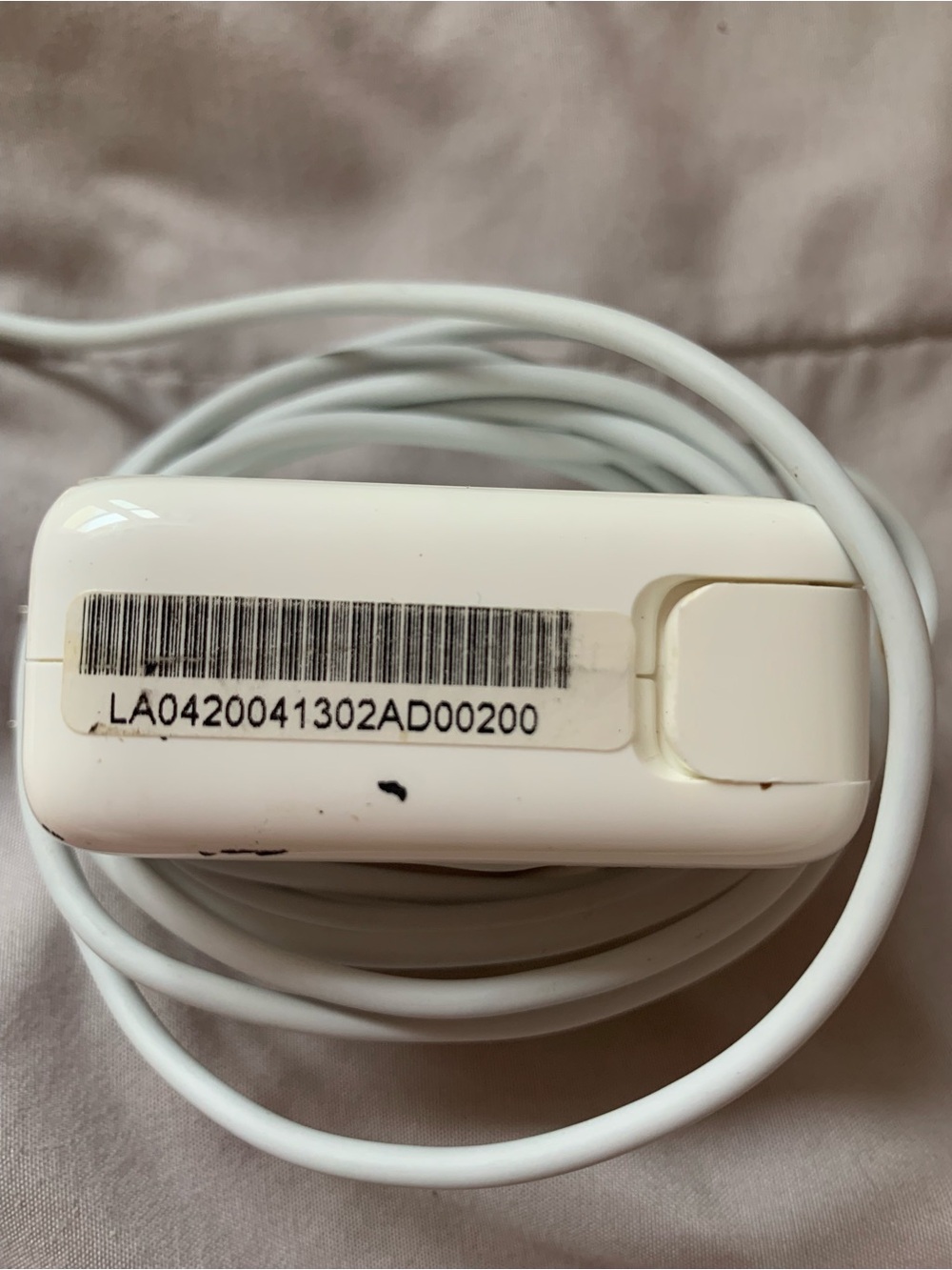 Apple White Tablet Charging Adapter with Coiled Cable